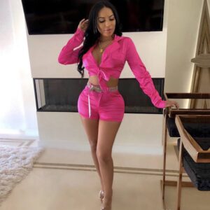 Hottie Body Short Set (Size XL) Dark Pink