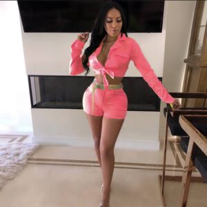 Hottie Body Short Set (Size Large) Light Pink